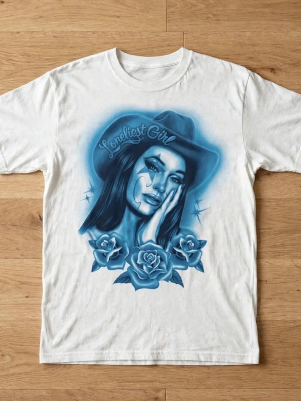 Kacey Musgraves Loneliest Girl Blue Airbrush Reprint T-Shirt S-4XL